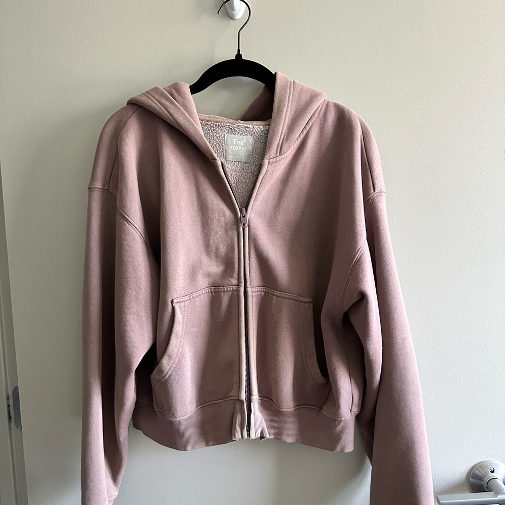 TNA Mauve CozyAF Fleece Hoodie